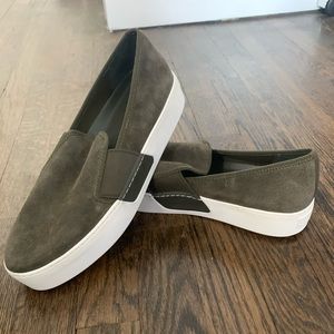 1. State olive green slip ons, size 8.5